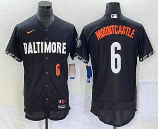 Men%27s Baltimore Orioles #6 Ryan Mountcastle Number Black 2023 City Connect Flex Base Jersey